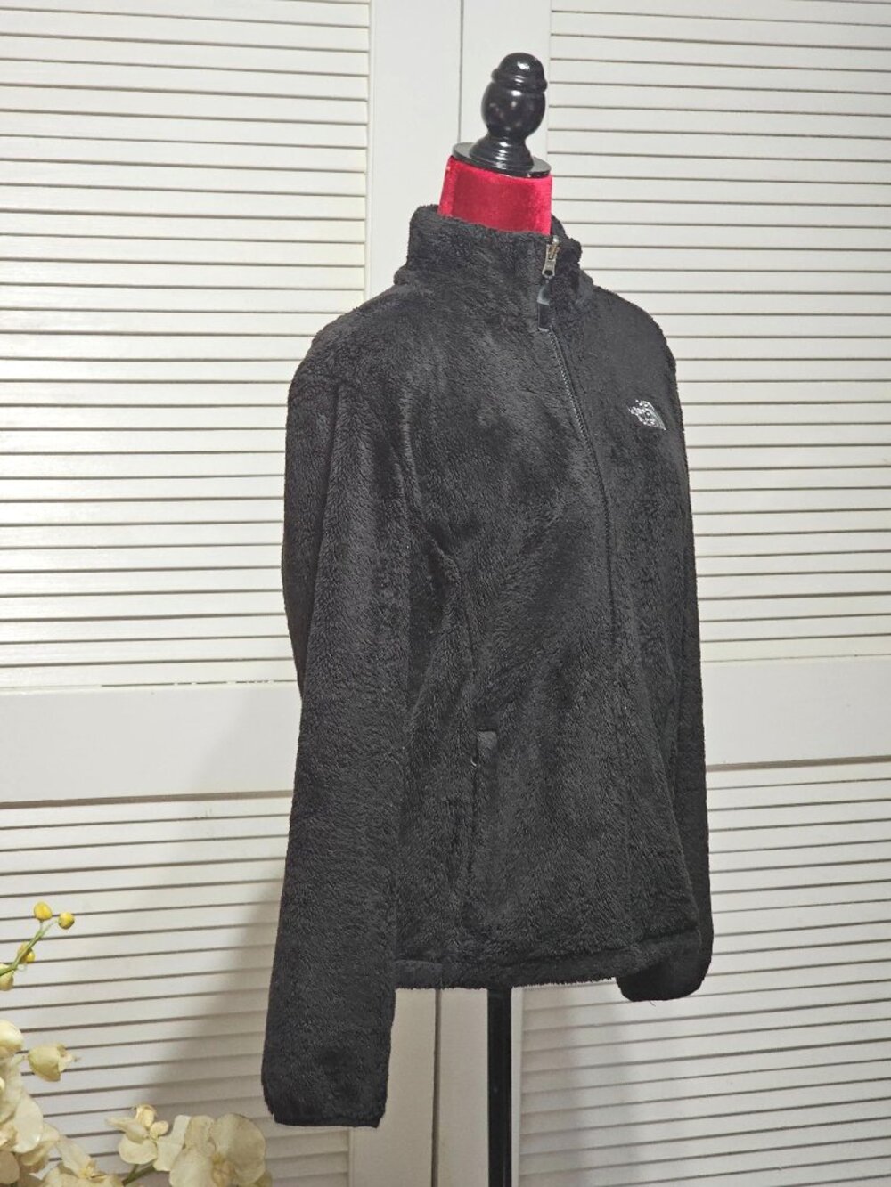 The North Face Women's Black Osito 2 Fleece Jacket Logo Size Medium 2881 - Picture 3 of 13
